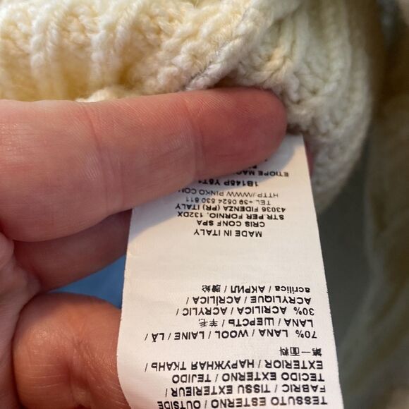 Pinko etiope cable knit wool blend sweater thick chunky fisherman small new - Picture 11 of 11